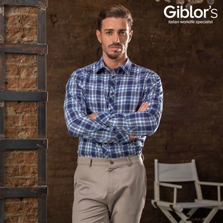 CAMICIA CAMERIERE BORIS SCOZZESE BLU