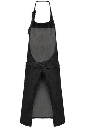 GREMBIULE COTONE C/PETTORINA JEANS NERO
