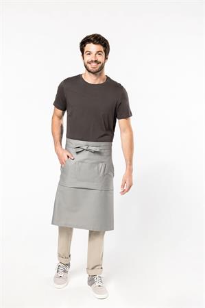 GREMBIULE COTONE S/PETTORINA GRIGIO PERLA