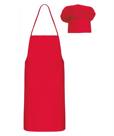 COMPLETO CAPPELLO+GREMBIULE BIMBO ROSSO