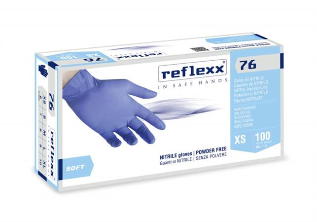 GUANTI IN NITRILE SENZA POLVERE REFLEXX 76 - GR. 3,5