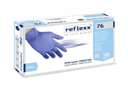 GUANTI IN NITRILE SENZA POLVERE REFLEXX 76 - GR. 3,5