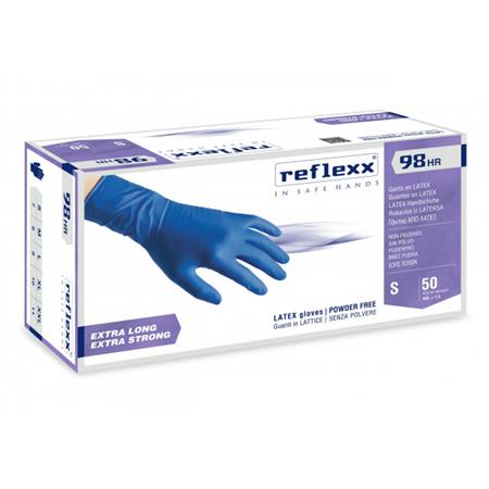 GUANTI IN LATTICE HIGH RISK BLU SENZA POLVERE REFLEXX 98-GR.18,5