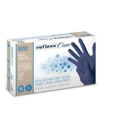 GUANTI IN NITRILE SENZA ACCELERANTI REFLEXX CARE N350 - GR. 3,2