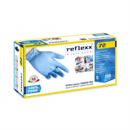 GUANTI IN NITRILE SENZA POLVERE REFLEXX 72 FOOD LINE - GR. 3,5