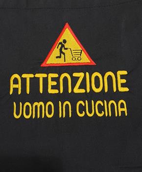 GREMBIULE ATTENZIONE UOMO IN CUCINA